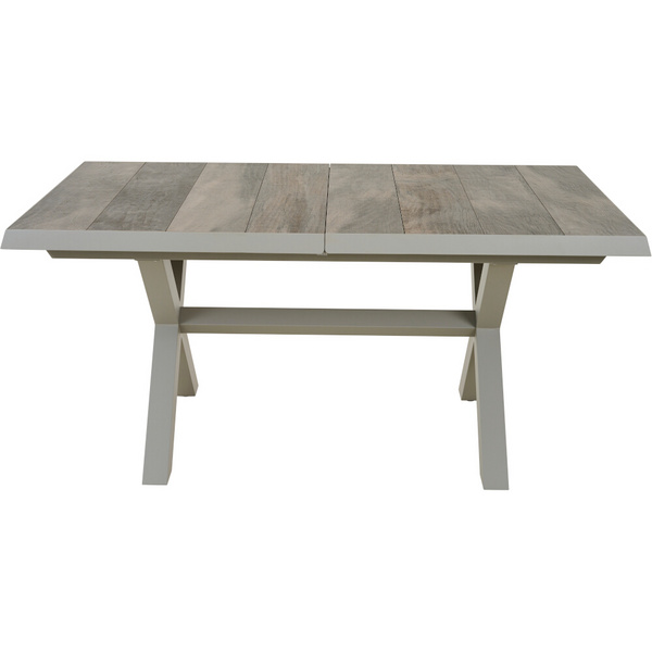 SINCRO Ausziehtisch 160/200x90cm taupe-grey/washed grey Bouclé-Gewebe, Bez. 100% Polyester