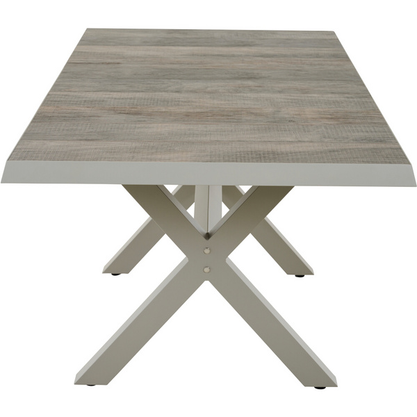 SINCRO Ausziehtisch 160/200x90cm taupe-grey/washed grey Bouclé-Gewebe, Bez. 100% Polyester