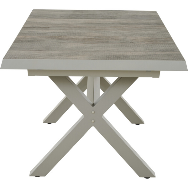 SINCRO Ausziehtisch 160/200x90cm taupe-grey/washed grey Bouclé-Gewebe, Bez. 100% Polyester