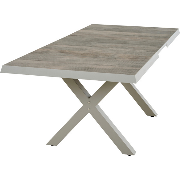 SINCRO Ausziehtisch 160/200x90cm taupe-grey/washed grey Bouclé-Gewebe, Bez. 100% Polyester