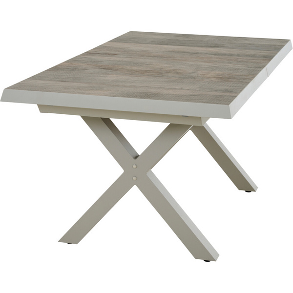 SINCRO Ausziehtisch 160/200x90cm taupe-grey/washed grey Bouclé-Gewebe, Bez. 100% Polyester