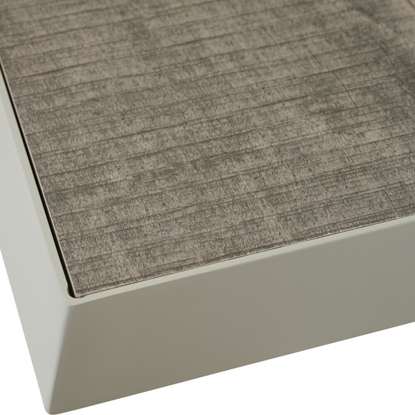 SINCRO Ausziehtisch 200/260x100cm matt seidengrau/washed grey Bouclé-Gewebe, Bez. 100% Polyester