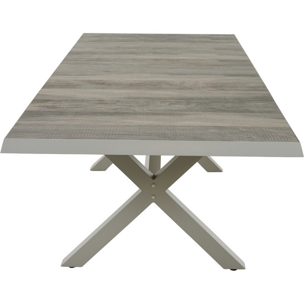 SINCRO Ausziehtisch 200/260x100cm matt seidengrau/washed grey Bouclé-Gewebe, Bez. 100% Polyester