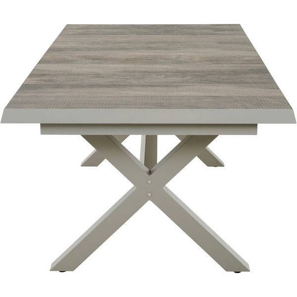 SINCRO Ausziehtisch 200/260x100cm matt seidengrau/washed grey Bouclé-Gewebe, Bez. 100% Polyester
