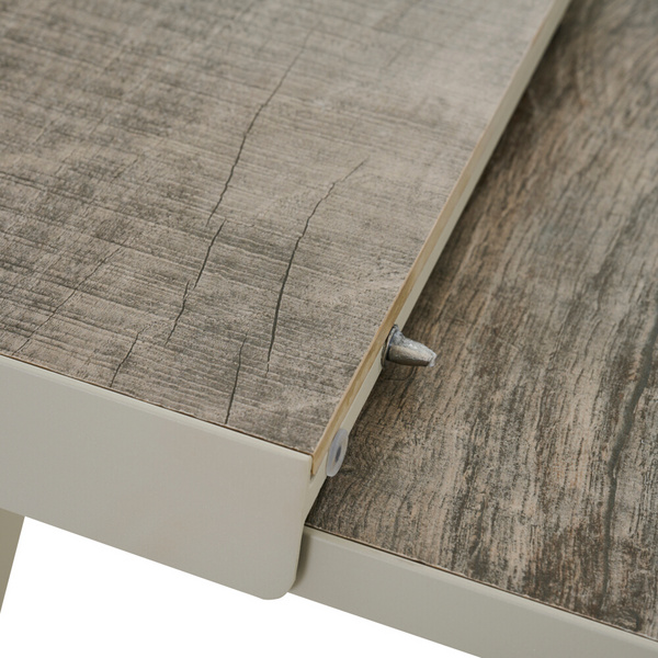 SINCRO Ausziehtisch 200/260x100cm matt seidengrau/washed grey Bouclé-Gewebe, Bez. 100% Polyester