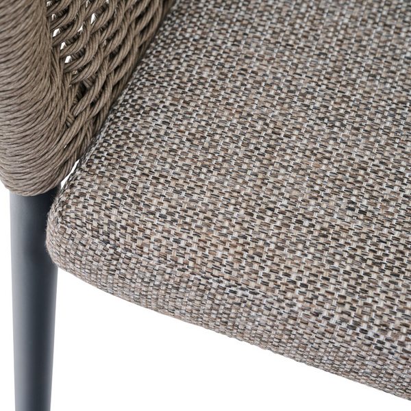 MERANO Stapelsessel anthrazit/taupe grau Bouclé-Gewebe, Bez. 100% Polyester