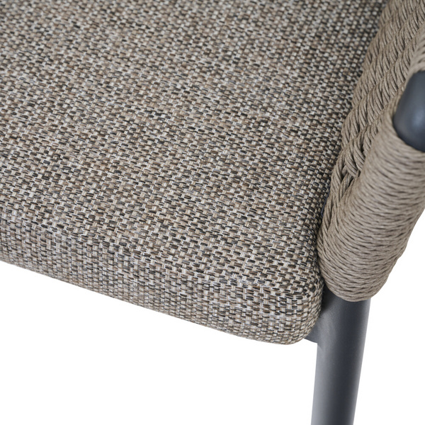 MERANO Stapelsessel anthrazit/taupe grau Bouclé-Gewebe, Bez. 100% Polyester