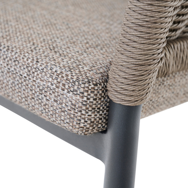 MERANO Stapelsessel anthrazit/taupe grau Bouclé-Gewebe, Bez. 100% Polyester