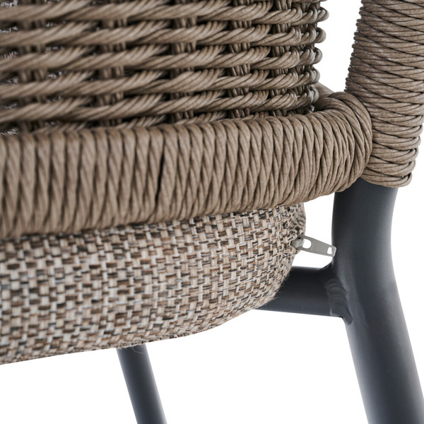 MERANO Stapelsessel anthrazit/taupe grau Bouclé-Gewebe, Bez. 100% Polyester