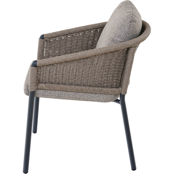 MERANO Stapelsessel anthrazit/taupe grau Bouclé-Gewebe, Bez. 100% Polyester