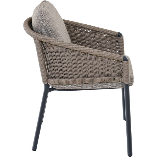 MERANO Stapelsessel anthrazit/taupe grau Bouclé-Gewebe, Bez. 100% Polyester