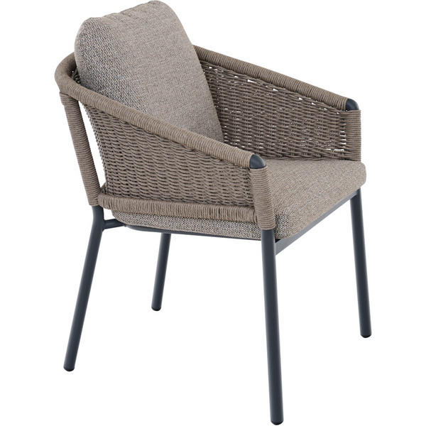 MERANO Stapelsessel anthrazit/taupe grau Bouclé-Gewebe, Bez. 100% Polyester