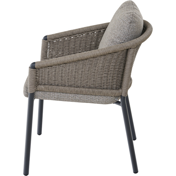 MERANO Stapelsessel anthrazit/taupe grau Bouclé-Gewebe, Bez. 100% Polyester