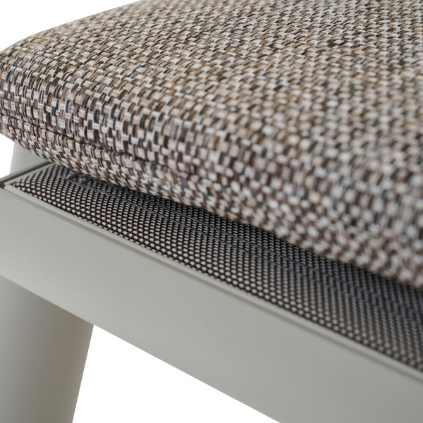 CORTINA Hocker matt seidengrau/mocca Bouclé-Gewebe, Bez. 100% Polyester