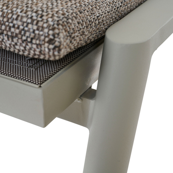 CORTINA Hocker matt seidengrau/mocca Bouclé-Gewebe, Bez. 100% Polyester