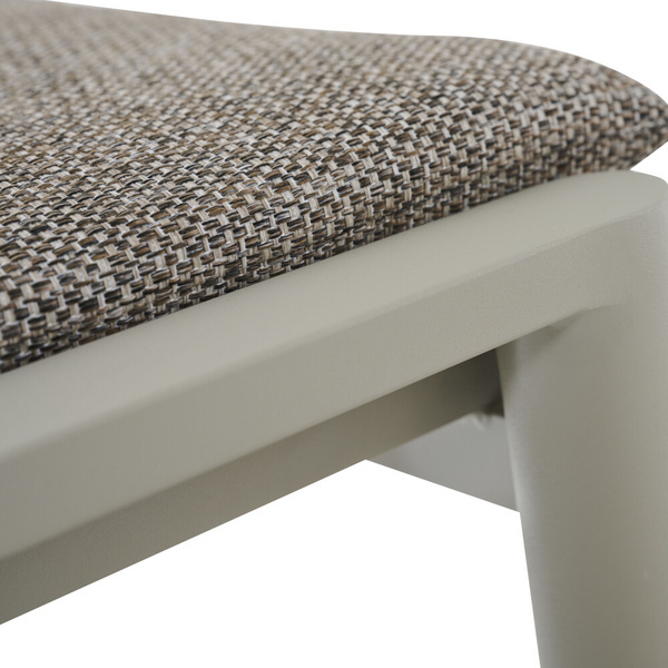 CORTINA Hocker matt seidengrau/mocca Bouclé-Gewebe, Bez. 100% Polyester