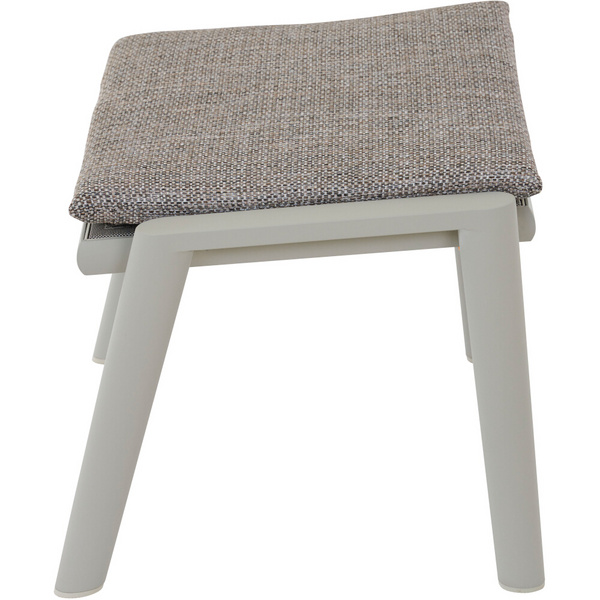 CORTINA Hocker matt seidengrau/mocca Bouclé-Gewebe, Bez. 100% Polyester