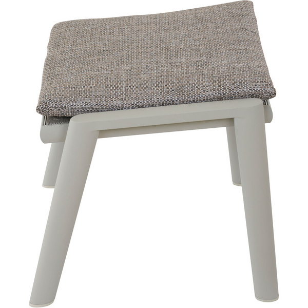 CORTINA Hocker matt seidengrau/mocca Bouclé-Gewebe, Bez. 100% Polyester