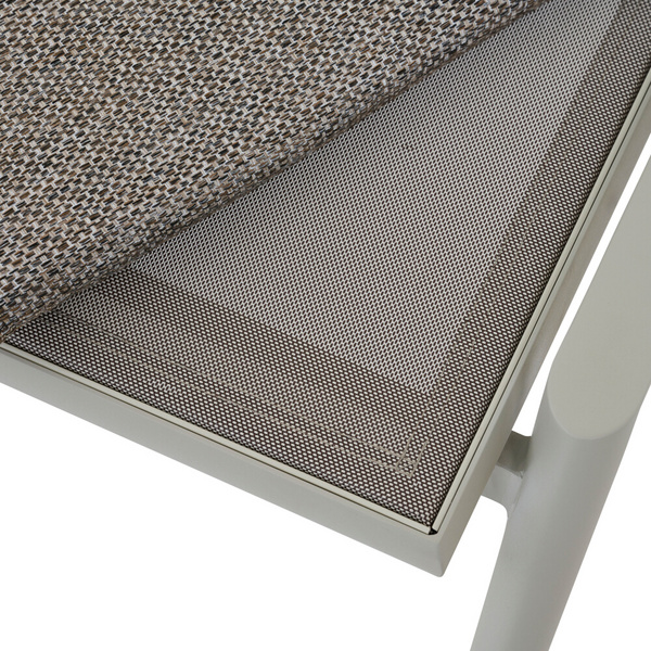 CORTINA Hocker matt seidengrau/mocca Bouclé-Gewebe, Bez. 100% Polyester