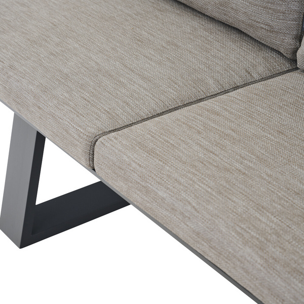 REPTON Dining Bank matt anthrazit/mix taupe Gest. Alu olive, Streben Fiberglas, Bez. 100% Polyester olive