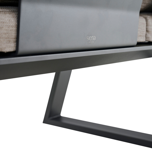 REPTON Dining Bank matt anthrazit/mix taupe Gest. Alu olive, Streben Fiberglas, Bez. 100% Polyester olive