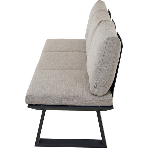 REPTON Dining Bank matt anthrazit/mix taupe Gest. Alu olive, Streben Fiberglas, Bez. 100% Polyester olive