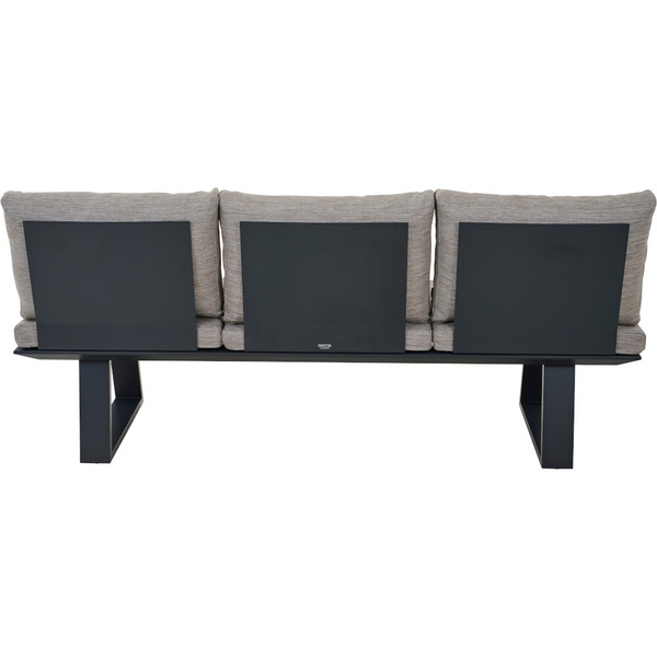 REPTON Dining Bank matt anthrazit/mix taupe Gest. Alu olive, Streben Fiberglas, Bez. 100% Polyester olive