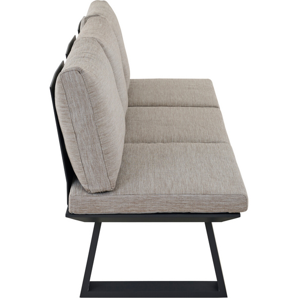 REPTON Dining Bank matt anthrazit/mix taupe Gest. Alu olive, Streben Fiberglas, Bez. 100% Polyester olive