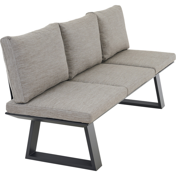 REPTON Dining Bank matt anthrazit/mix taupe Gest. Alu olive, Streben Fiberglas, Bez. 100% Polyester olive