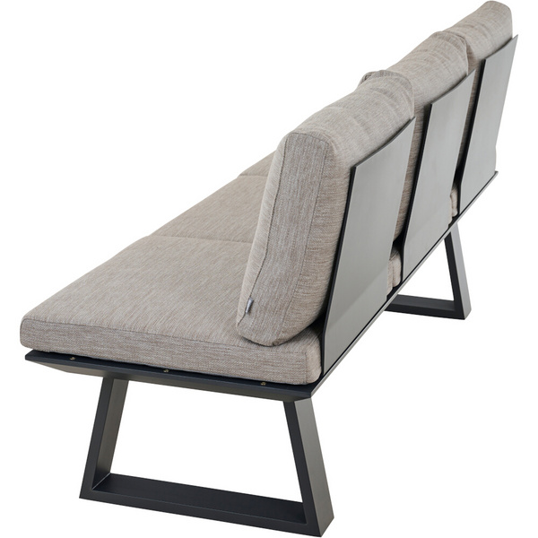 REPTON Dining Bank matt anthrazit/mix taupe Gest. Alu olive, Streben Fiberglas, Bez. 100% Polyester olive