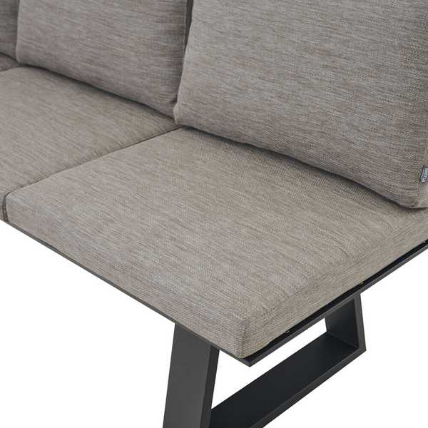REPTON Dining Bank matt anthrazit/mix taupe Gest. Alu olive, Streben Fiberglas, Bez. 100% Polyester olive