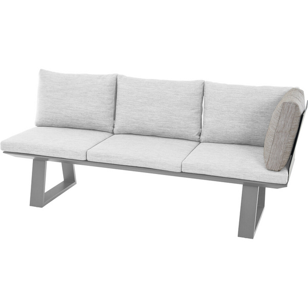 REPTON Ecklehne matt anthrazit mit Kissen mix taupe Gest. Alu taupe, Streben Fiberglas, Bez. 100% Polyester