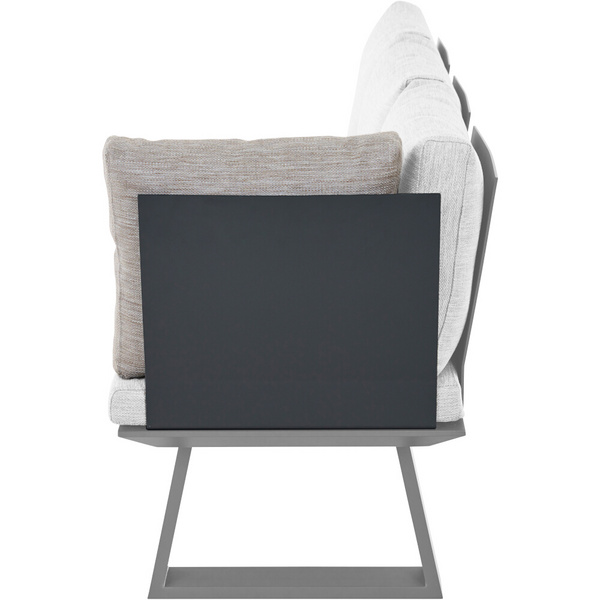 REPTON Ecklehne matt anthrazit mit Kissen mix taupe Gest. Alu taupe, Streben Fiberglas, Bez. 100% Polyester