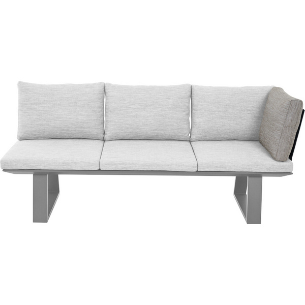 REPTON Ecklehne matt anthrazit mit Kissen mix taupe Gest. Alu taupe, Streben Fiberglas, Bez. 100% Polyester