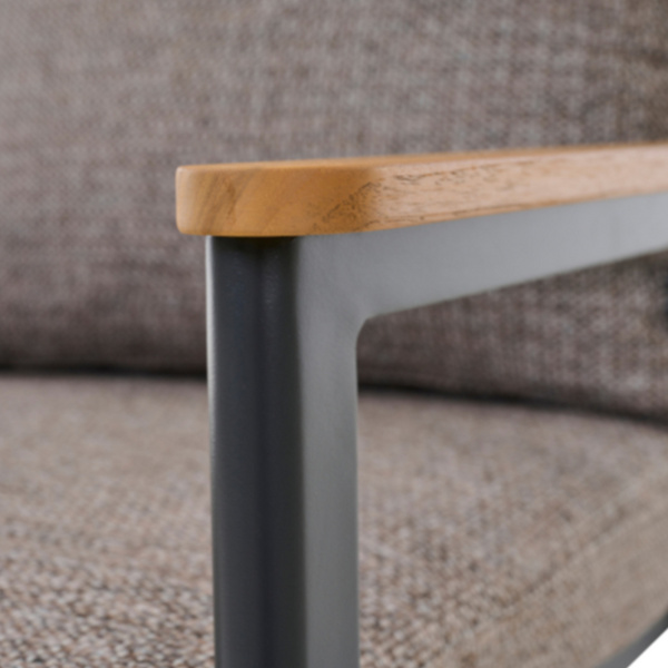 LIGURIA Comfort Plus Sessel matt anthrazit/taupe Gest. Alu seidengrau