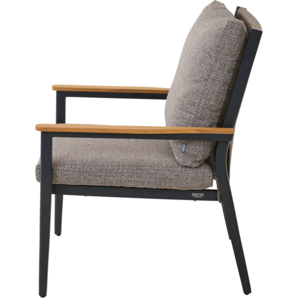 LIGURIA Comfort Plus Sessel matt anthrazit/taupe Gest. Alu seidengrau