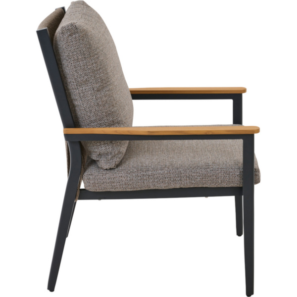 LIGURIA Comfort Plus Sessel matt anthrazit/taupe Gest. Alu seidengrau