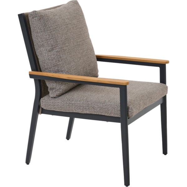 LIGURIA Comfort Plus Sessel matt anthrazit/taupe Gest. Alu seidengrau