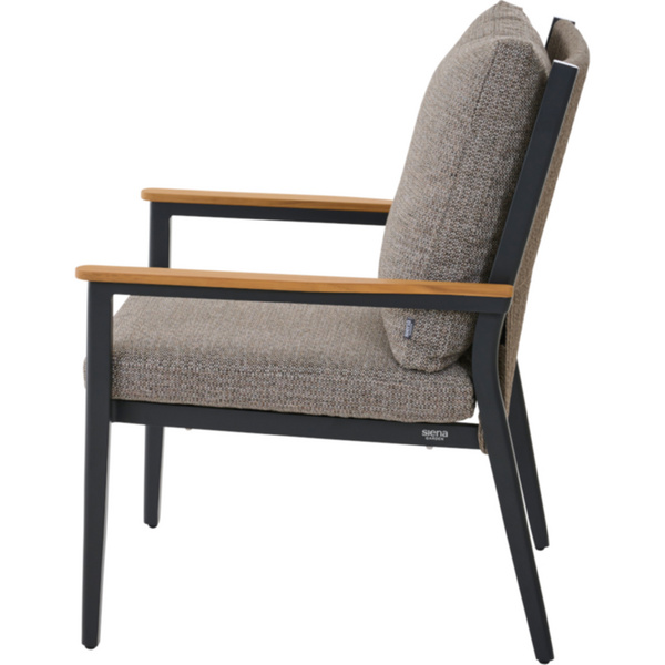 LIGURIA Comfort Plus Sessel matt anthrazit/taupe Gest. Alu seidengrau