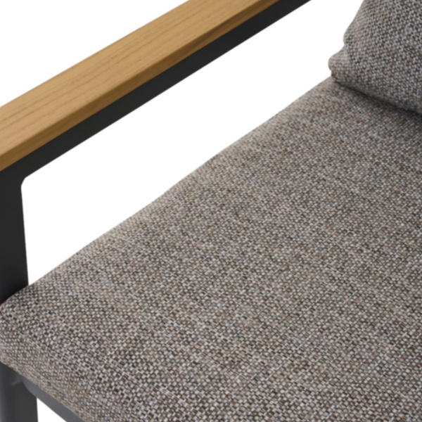 LIGURIA Comfort Plus Sessel matt anthrazit/taupe Gest. Alu seidengrau