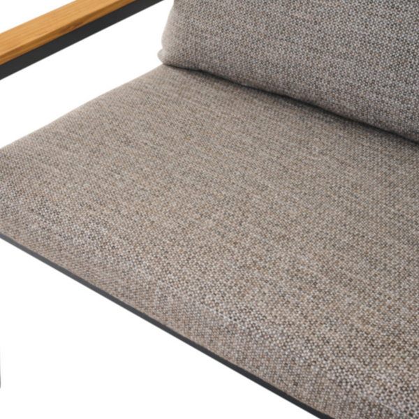 LIGURIA Comfort Plus 2er Bank matt anthrazit/taupe Gest. Alu, Streben Alu anthrazit-mel.