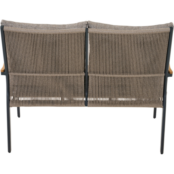 LIGURIA Comfort Plus 2er Bank matt anthrazit/taupe Gest. Alu, Streben Alu anthrazit-mel.