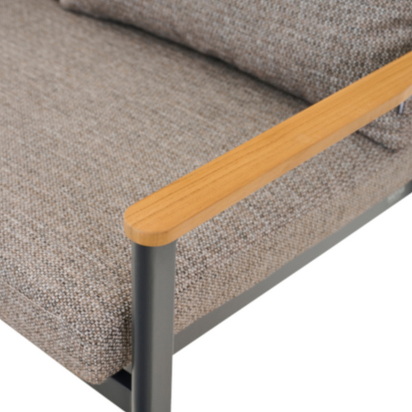 LIGURIA Comfort Plus 2er Bank matt anthrazit/taupe Gest. Alu, Streben Alu anthrazit-mel.