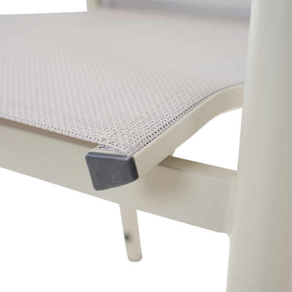 BOLOGNA Stapelsessel, matt seidengrau, Ranotex® taupe-grey + Teamarmlehne Bez. 100% Polypropylen