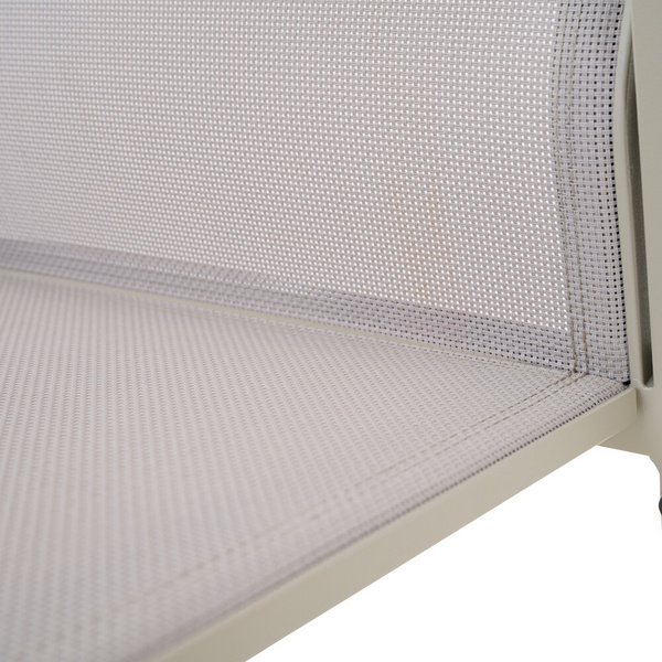 BOLOGNA Stapelsessel, matt seidengrau, Ranotex® taupe-grey + Teamarmlehne Bez. 100% Polypropylen