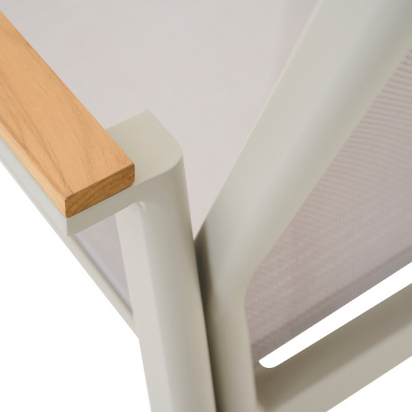 BOLOGNA Stapelsessel, matt seidengrau, Ranotex® taupe-grey + Teamarmlehne Bez. 100% Polypropylen