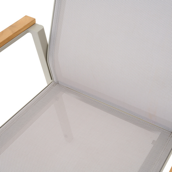 BOLOGNA Stapelsessel, matt seidengrau, Ranotex® taupe-grey + Teamarmlehne Bez. 100% Polypropylen