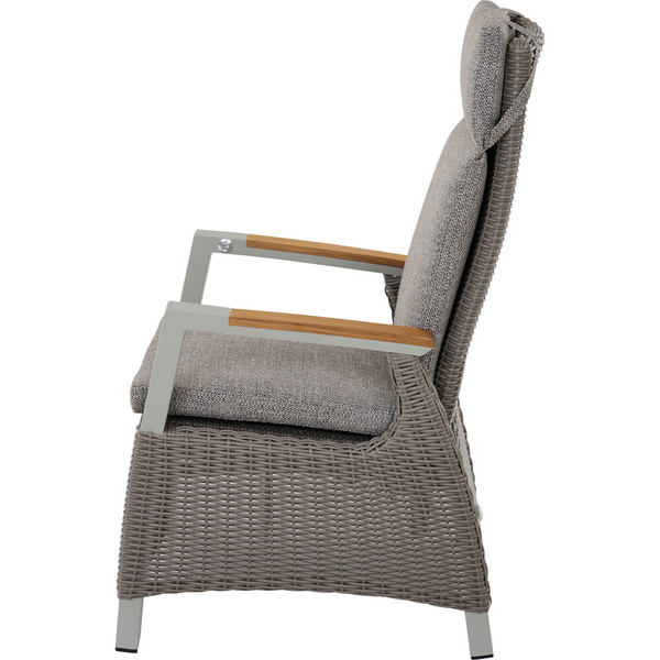 CORIDO Move Sessel matt seidengrau/taupe Teak FSC® Gest. Alu