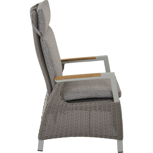 CORIDO Move Sessel matt seidengrau/taupe Teak FSC® Gest. Alu