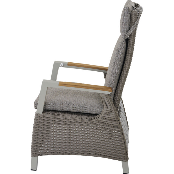 CORIDO Move Sessel matt seidengrau/taupe Teak FSC® Gest. Alu